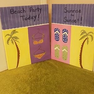 Handpainted Beach/Summer wall art